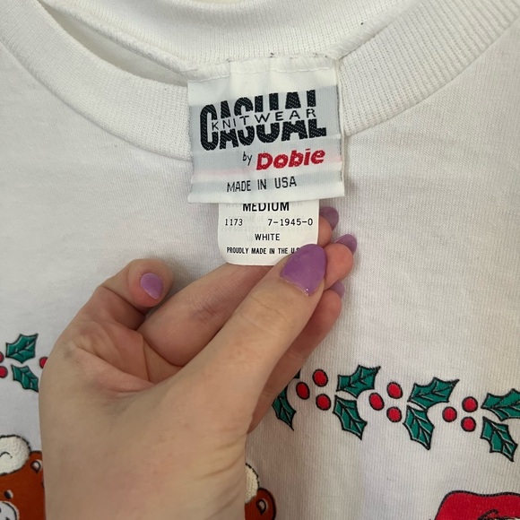 Vintage Christmas Teddy Bear Tee M - Picture 2 of 4